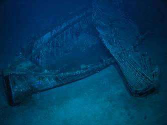 Boat lying across what is believed to be 36-foot motor pinnace
